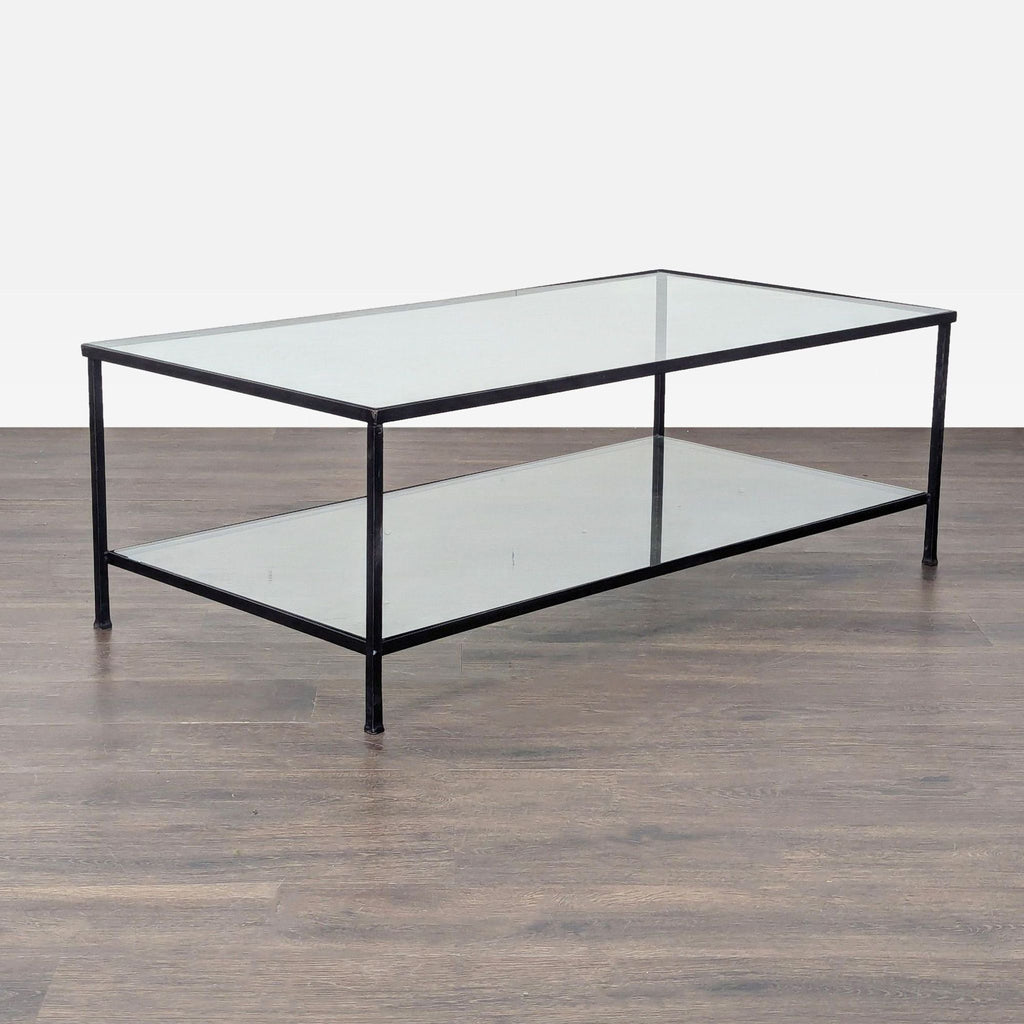 Two Tier Glass and Metal Coffee Table