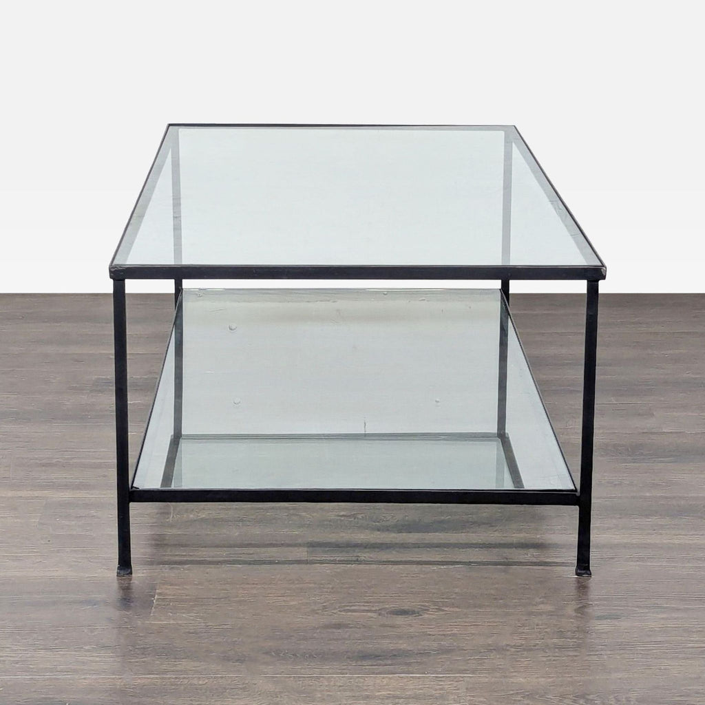 Two Tier Glass and Metal Coffee Table