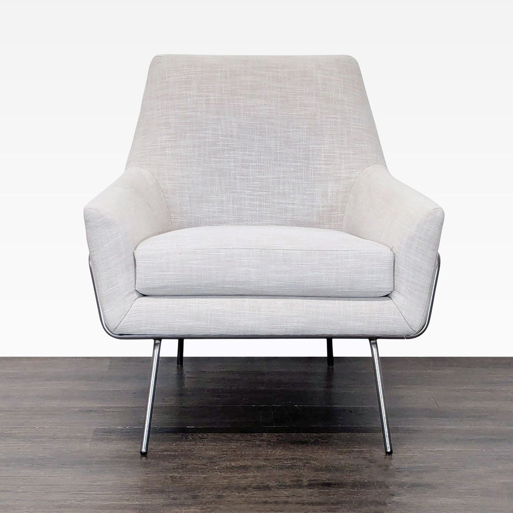 West Elm Contemporary  Lounge Accent Chair in Oatmeal Upholstery - Accepted Offer (32.14% discount)