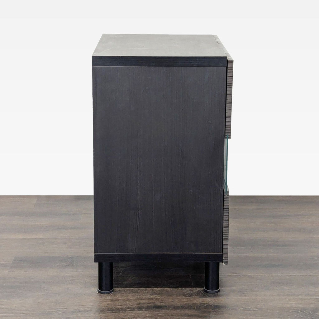 Three Shelf Nightstand with Cabinet Doors