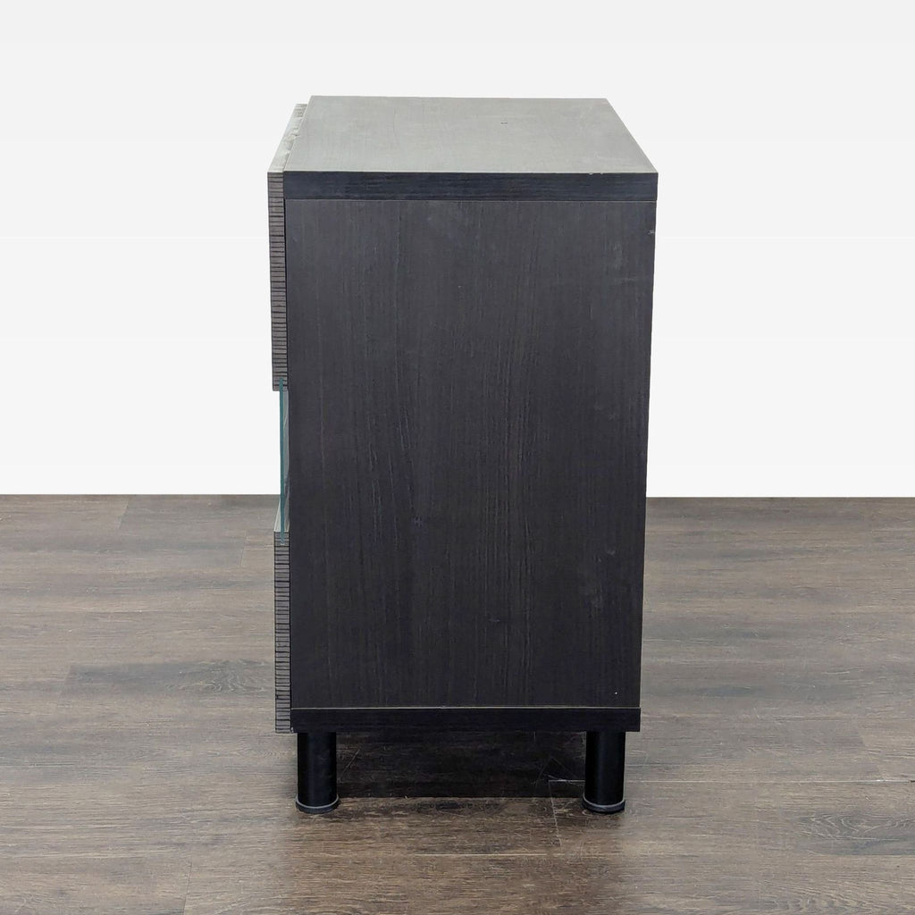 Three Shelf Nightstand with Cabinet Doors