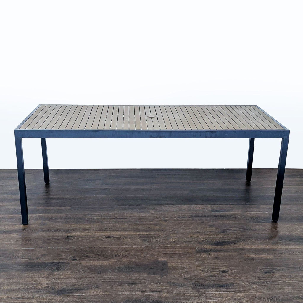 Crate & Barrel Alfresco Modern Outdoor Dining Table with Slatted Top