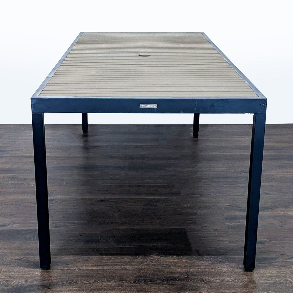Crate & Barrel Alfresco Modern Outdoor Dining Table with Slatted Top