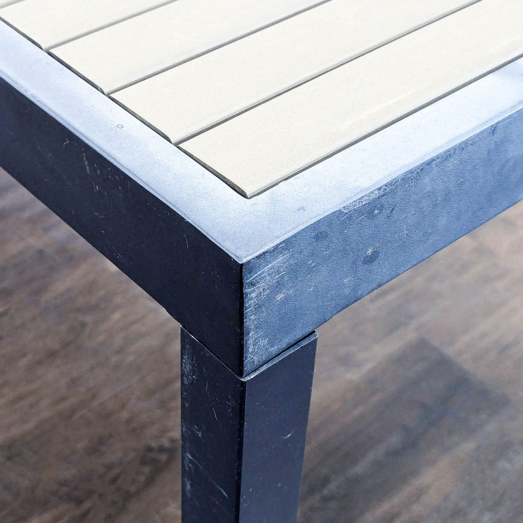 Crate & Barrel Alfresco Modern Outdoor Dining Table with Slatted Top