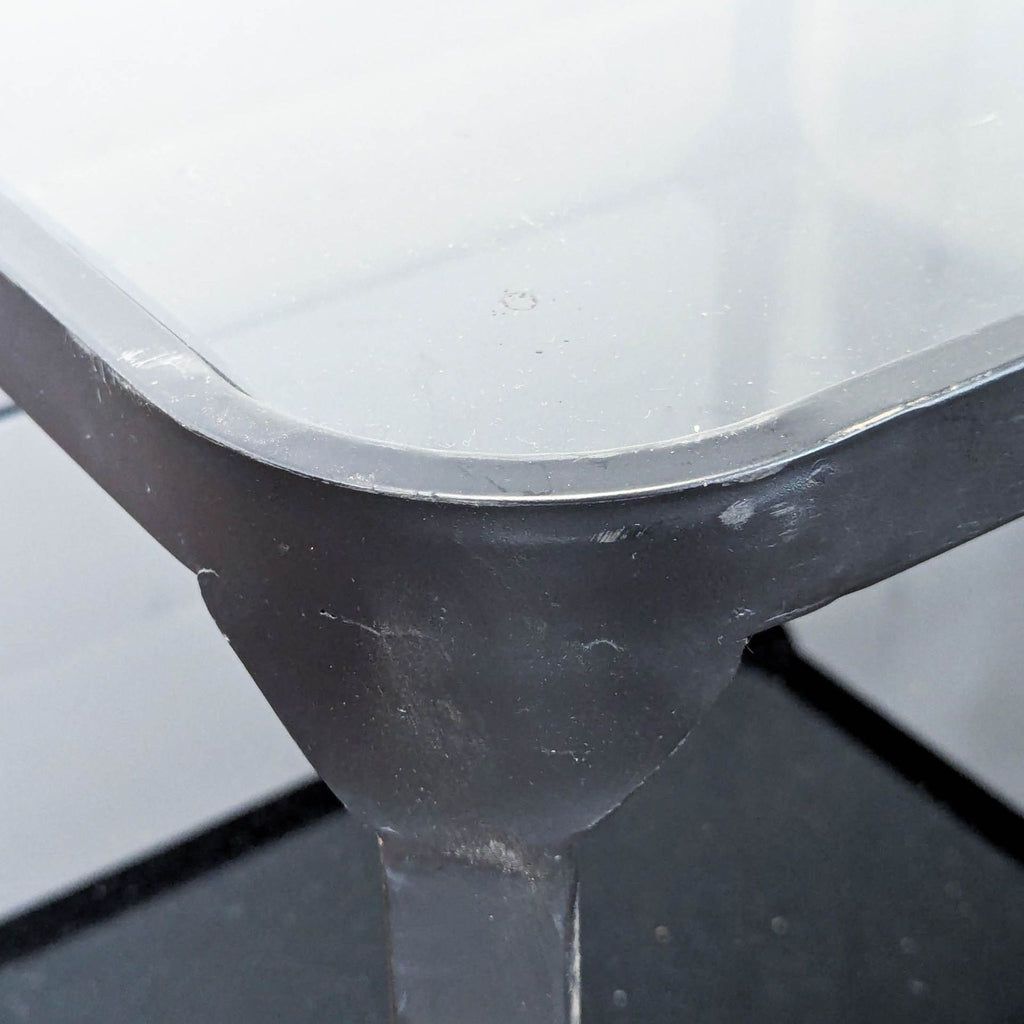 Metal and Glass Coffee Table with Mirror Shelf