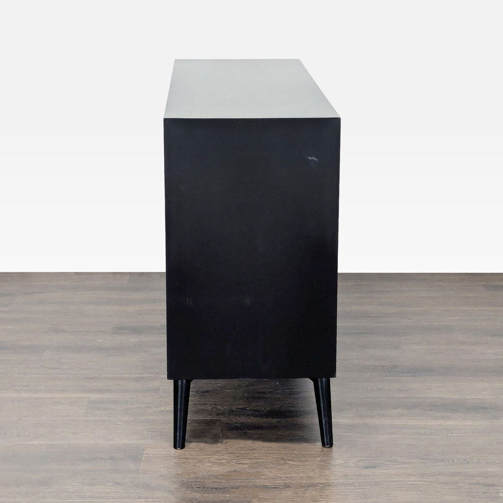 Living Spaces Modern Black 6-Drawer Dresser with Metal Handles
