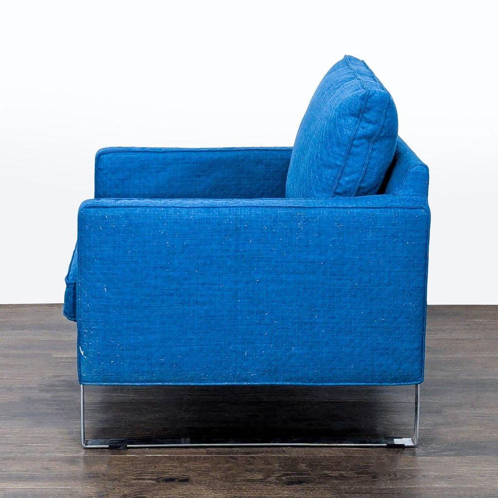 Ikea Modern Blue Lounge Chair with Metal Legs - Accepted Offer (33.33% discount)