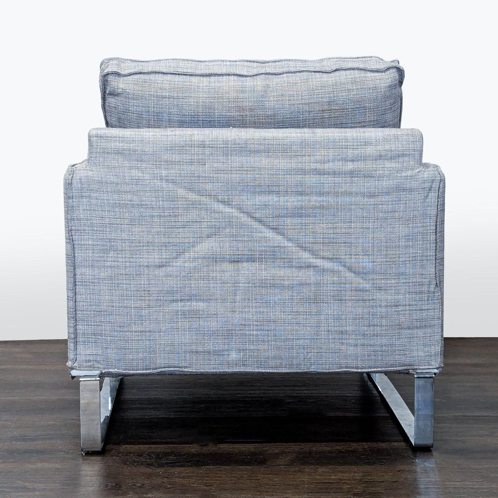 Ikea Lounge Chair with Metal Legs - Modern Gray Fabric
