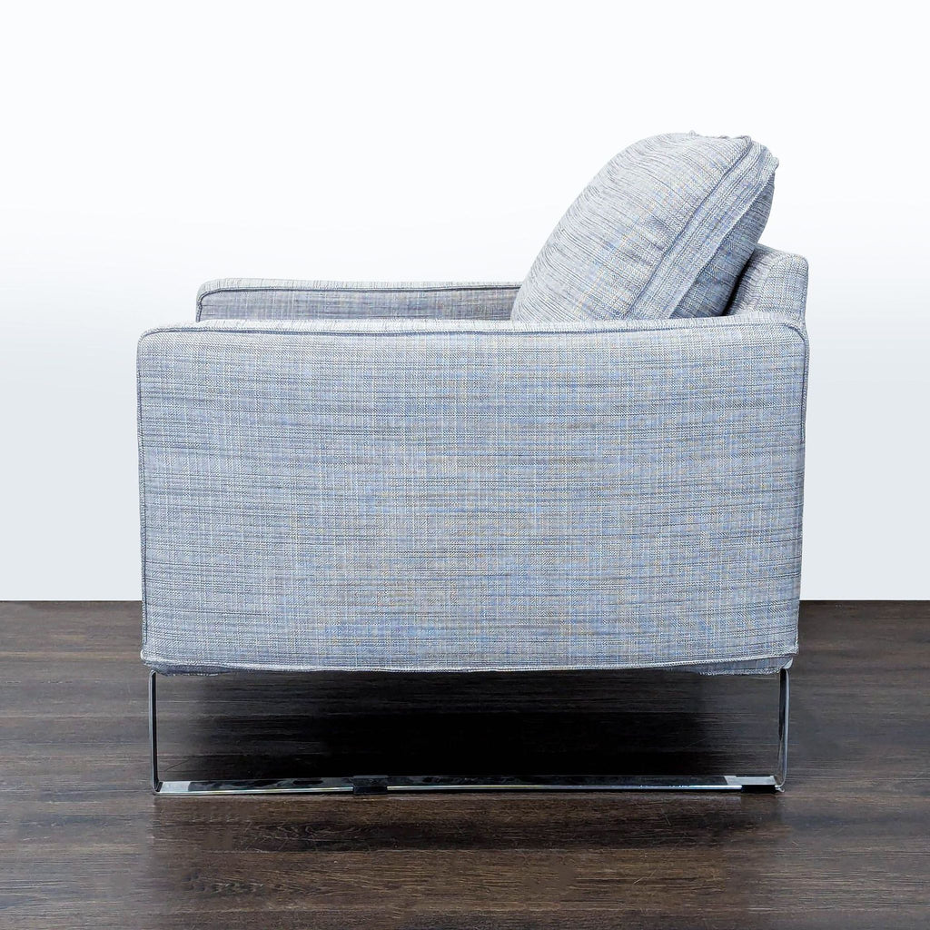 Ikea Lounge Chair with Metal Legs - Modern Gray Fabric