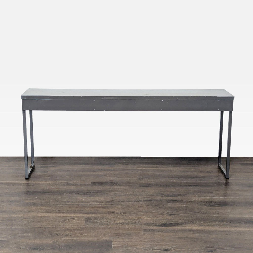 Ikea Bestå Modern Gray Desk with Metal Frame and Dual Drawers