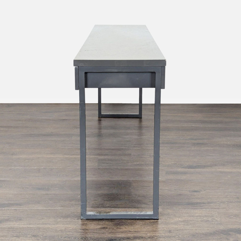 Ikea Bestå Modern Gray Desk with Metal Frame and Dual Drawers