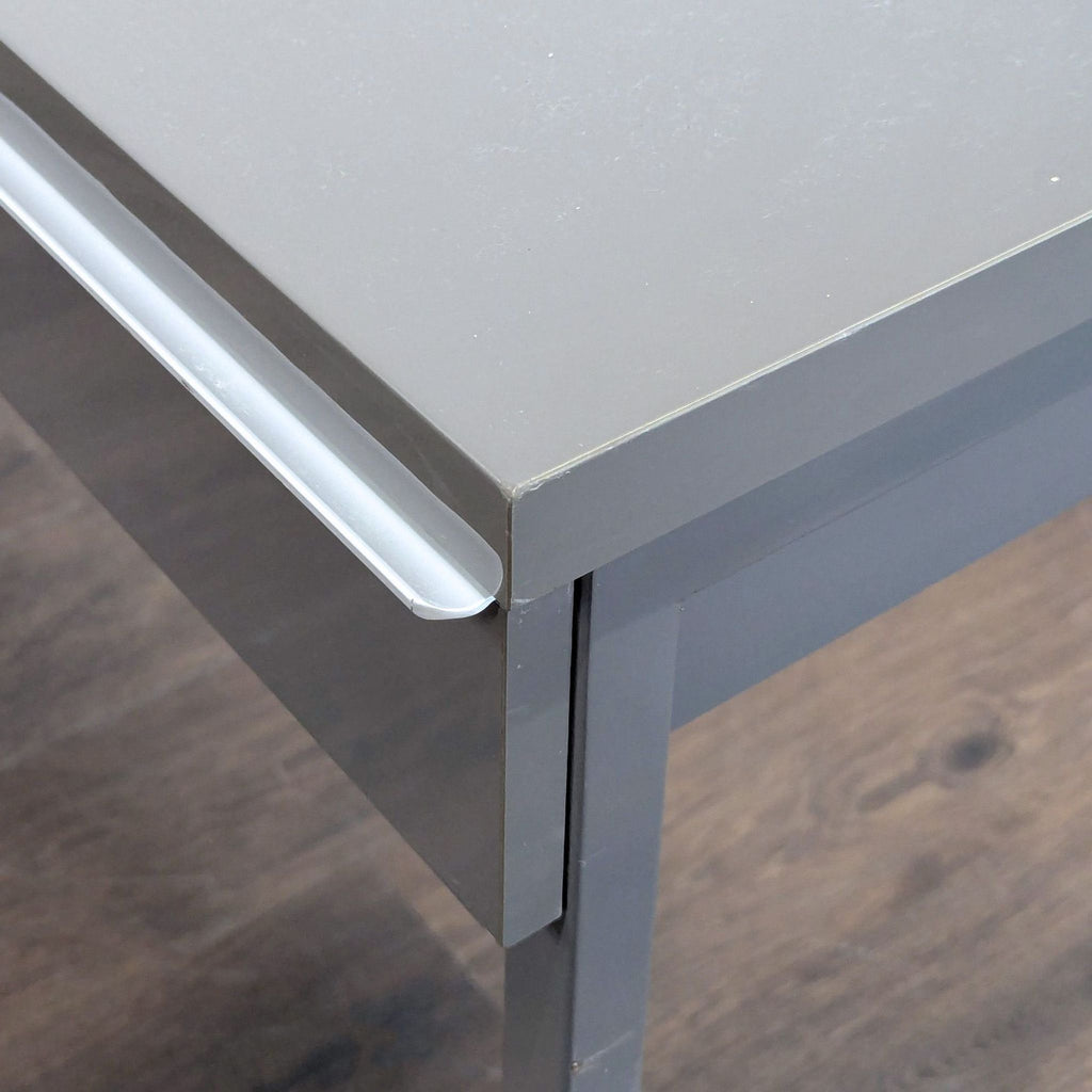 Ikea Bestå Modern Gray Desk with Metal Frame and Dual Drawers