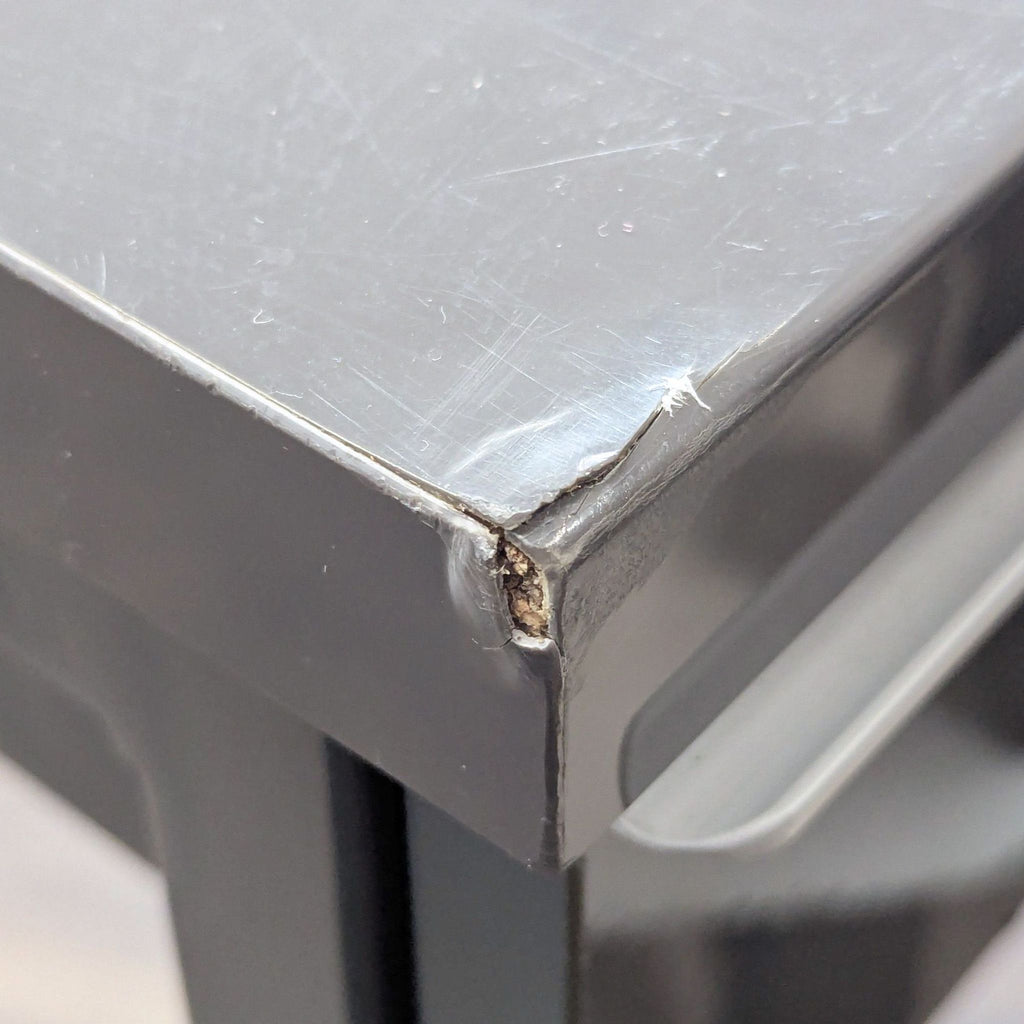 Ikea Bestå Modern Gray Desk with Metal Frame and Dual Drawers