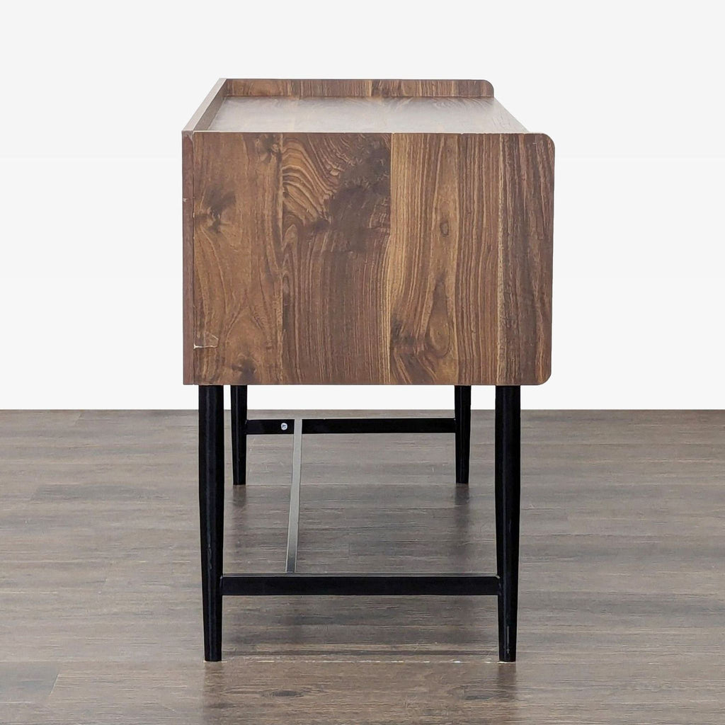 Sauder Modern Two-Tone Desk with Drawer and Cabinet Storage