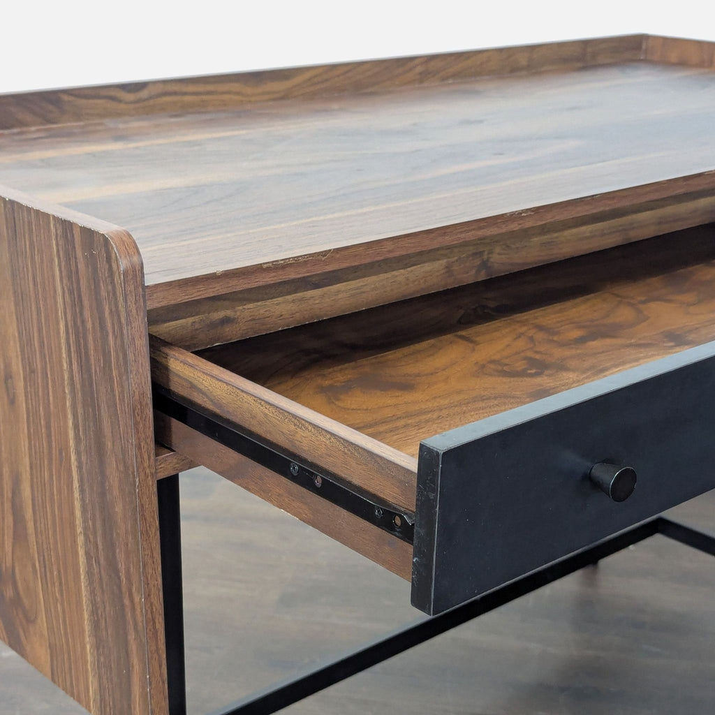 Sauder Modern Two-Tone Desk with Drawer and Cabinet Storage
