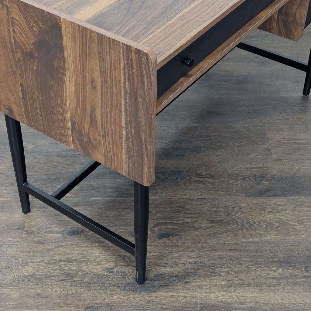 Sauder Modern Two-Tone Desk with Drawer and Cabinet Storage