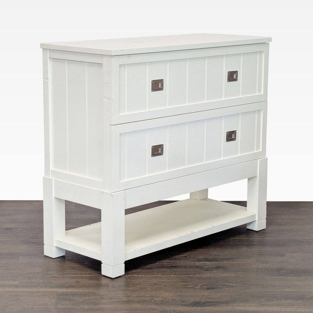 Two Drawer Storage Chest with Shelf