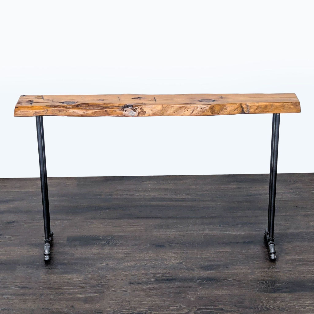 Live Edge Pipe Console Table