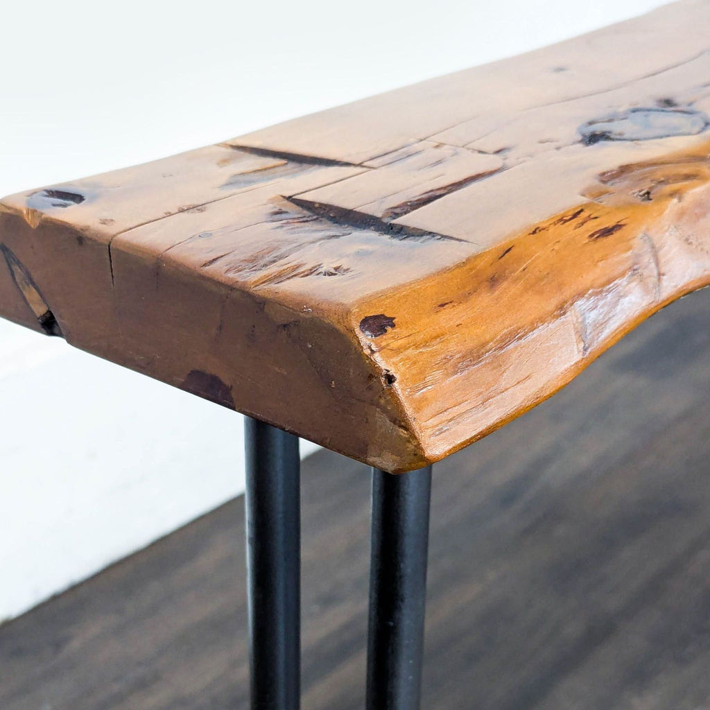 Live Edge Pipe Console Table