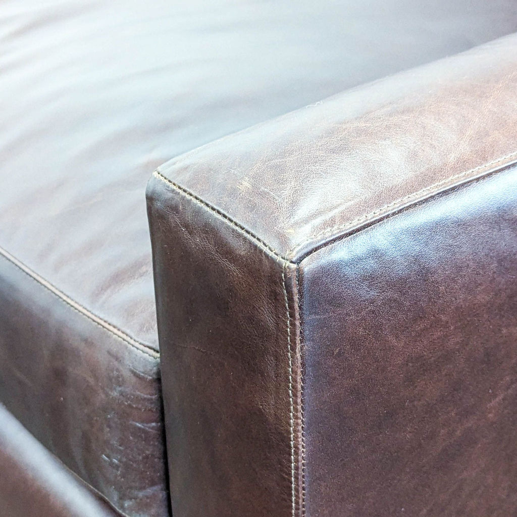 Sugarhill Custom Upholstery Classic 3-Seat Brown Leather Sofa – Comfortable and Stylish