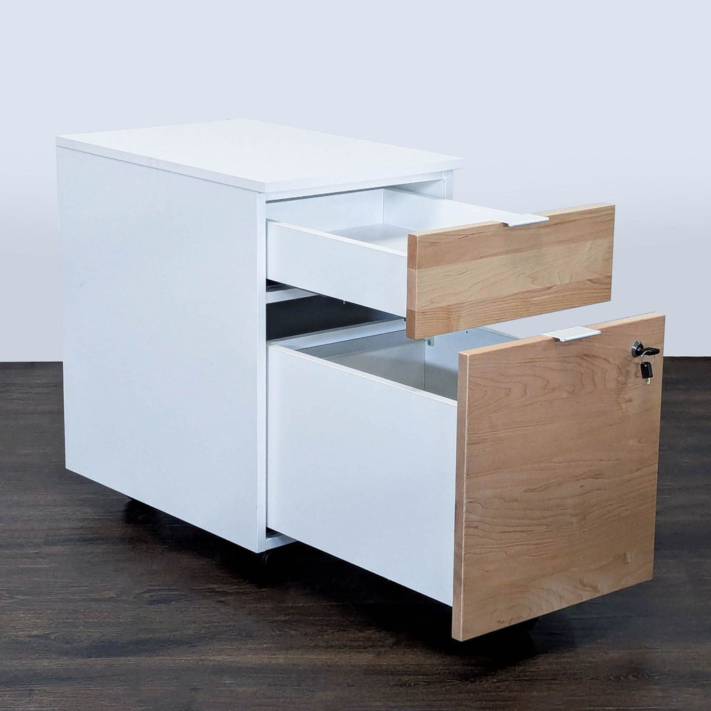 Modern 2-Drawer Mobile Office Cabinet with Lock and Wheels - Accepted Offer (24.53% discount)