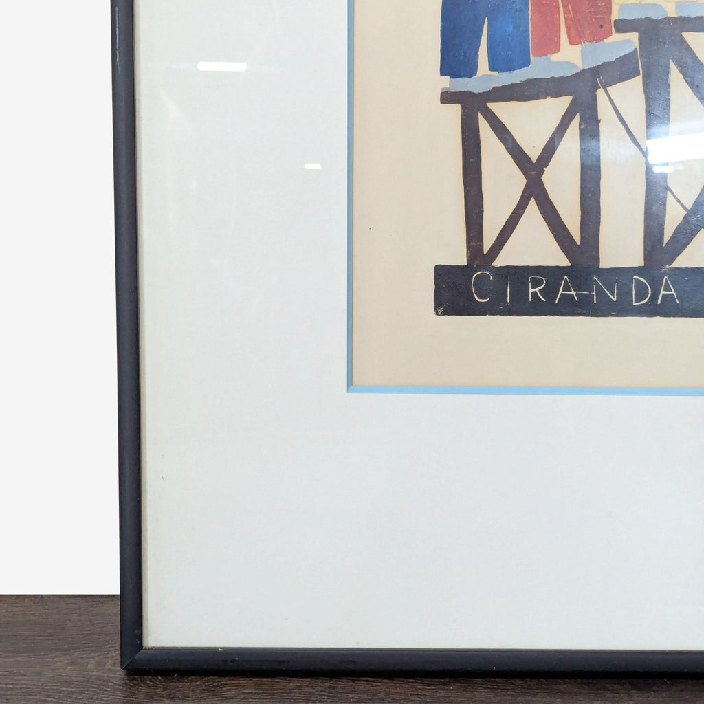 3. Lower section of the framed print, with the word "CIRANDA" and part of a geometric structure visible.
