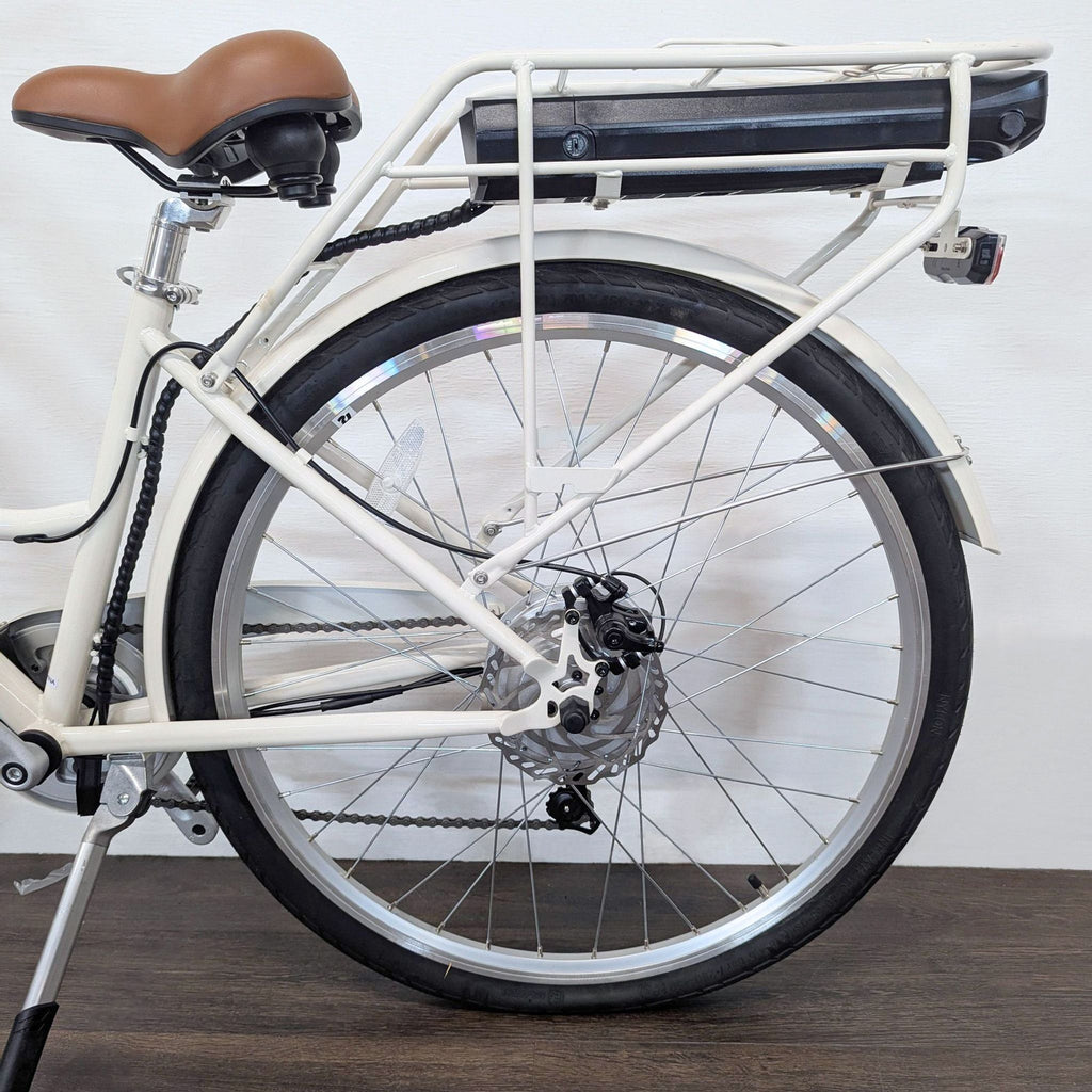 Retrospec Electric City Bike - Step-Through Frame with Rear Rack