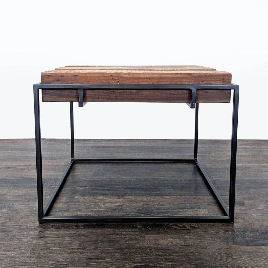 1. West Elm reclaimed wood table with a natural finish and minimalist design.  