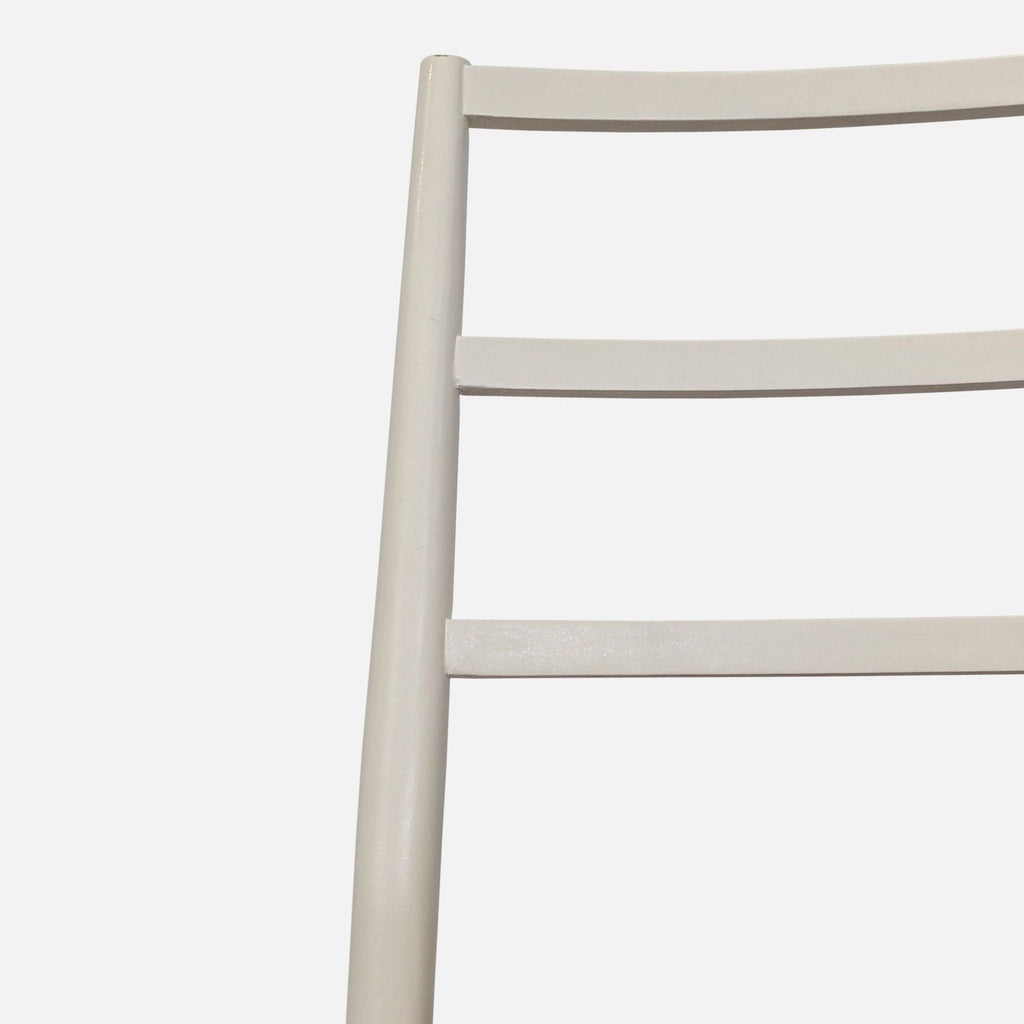 Set of Four Wood Ladderback Chairs with Woven Seats