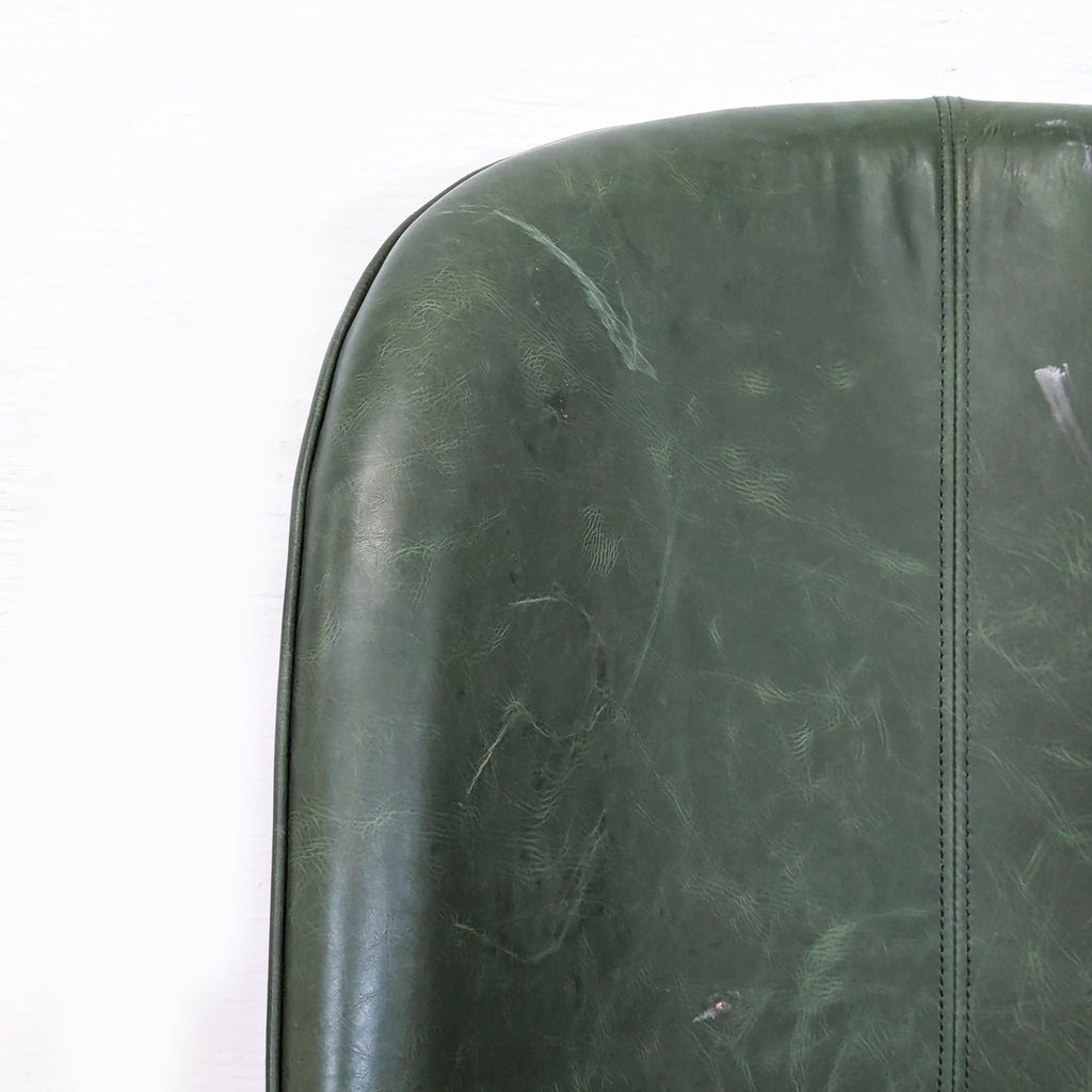 Set of Three Leather Dining Chairs on Wood Legs