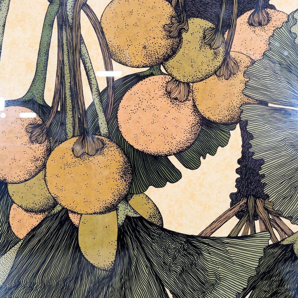 Stickley ‘Ginkgo in Autumn’ Framed Arts & Crafts Artwork by Anita Munman, 1994