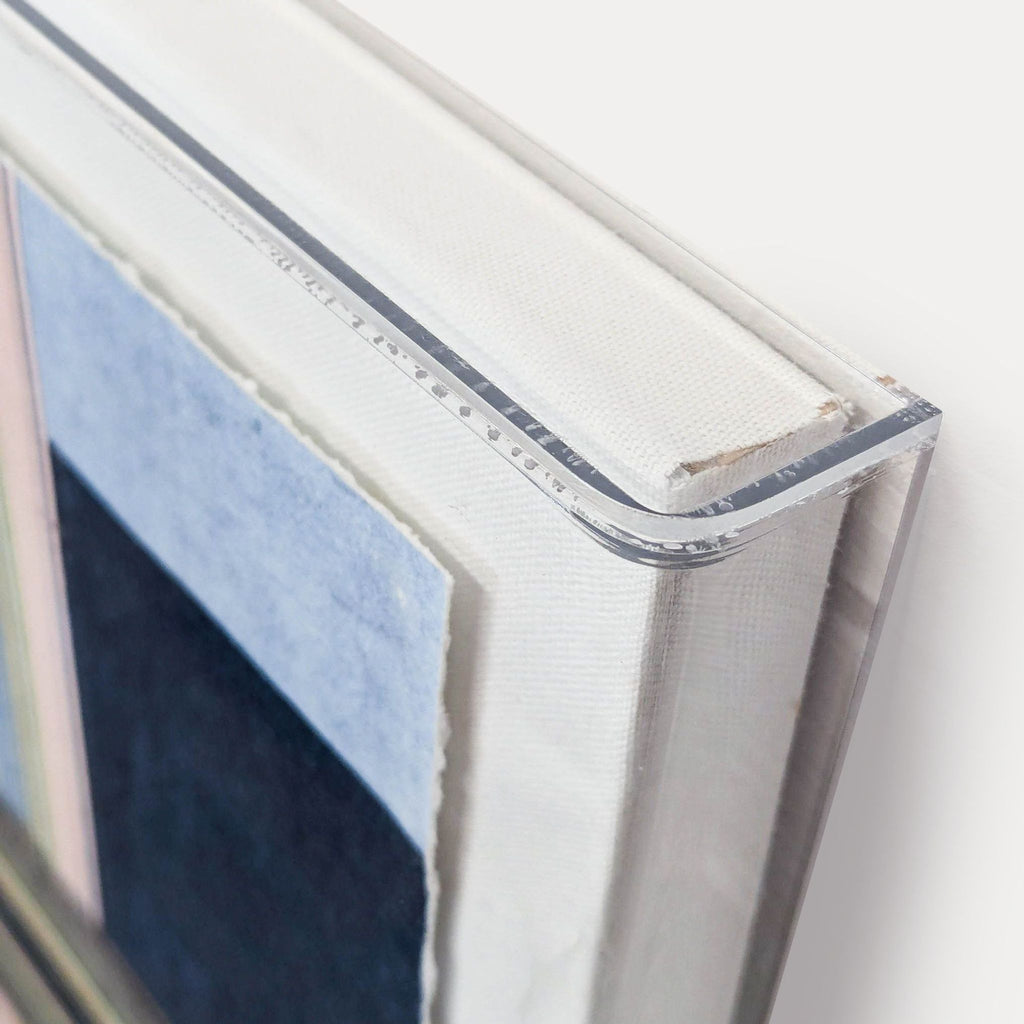 Contemporary Plaid Abstract Artwork in Lucite Shadowbox Frame - Accepted Offer (22.22% discount)