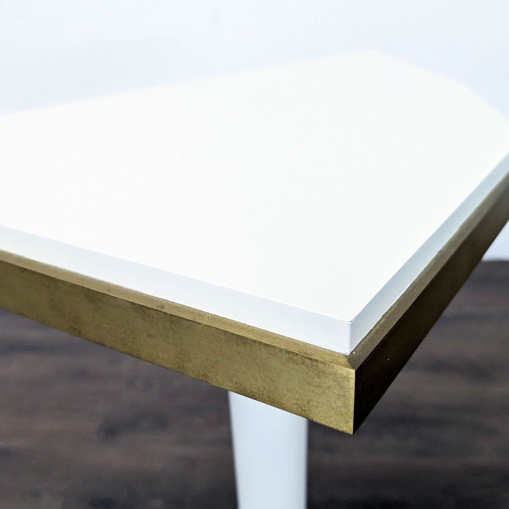 Asymetrical Pentagon Drinks Table with a Brass Pedestal Base