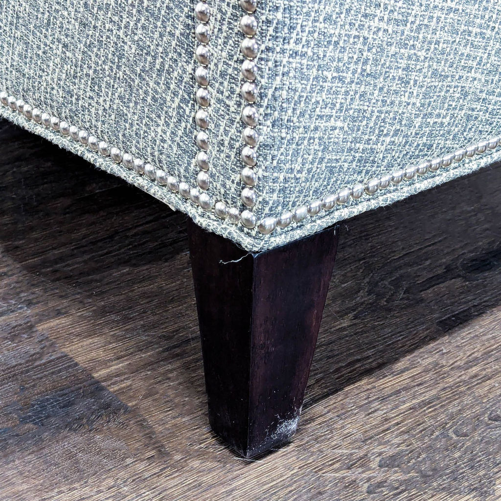 Thomasville Modern Grey Upholstered Loveseat with Nailhead Trim