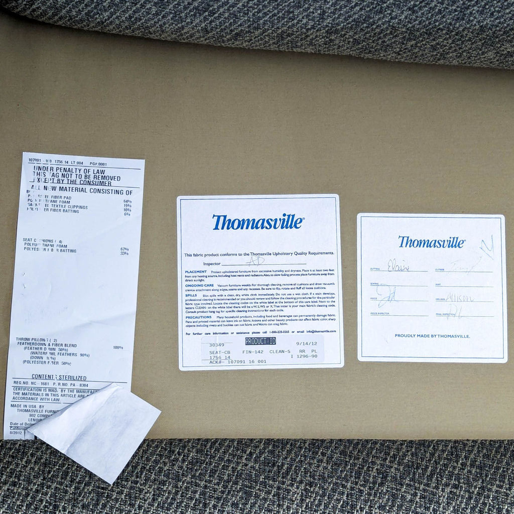 Thomasville Modern Grey Upholstered Loveseat with Nailhead Trim