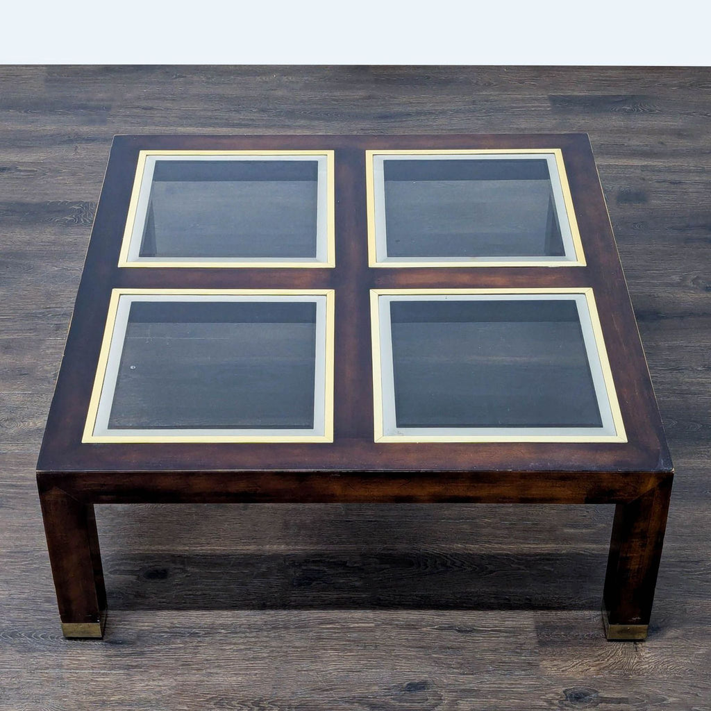 Coffee Table with Glass Inserts