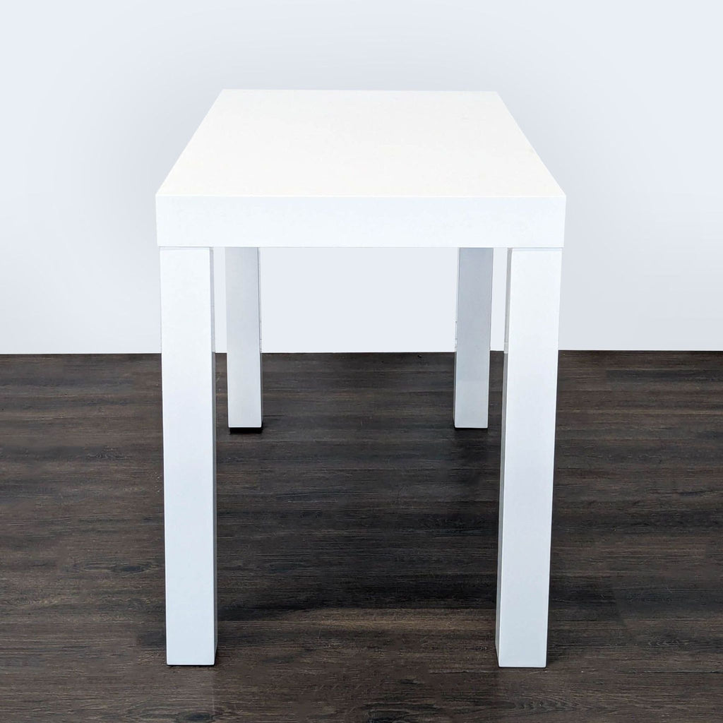 West Elm White Minimalist Desk with Two Drawers
