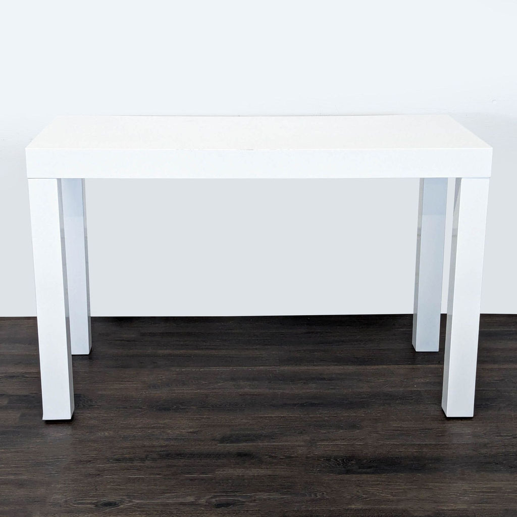 West Elm White Minimalist Desk with Two Drawers
