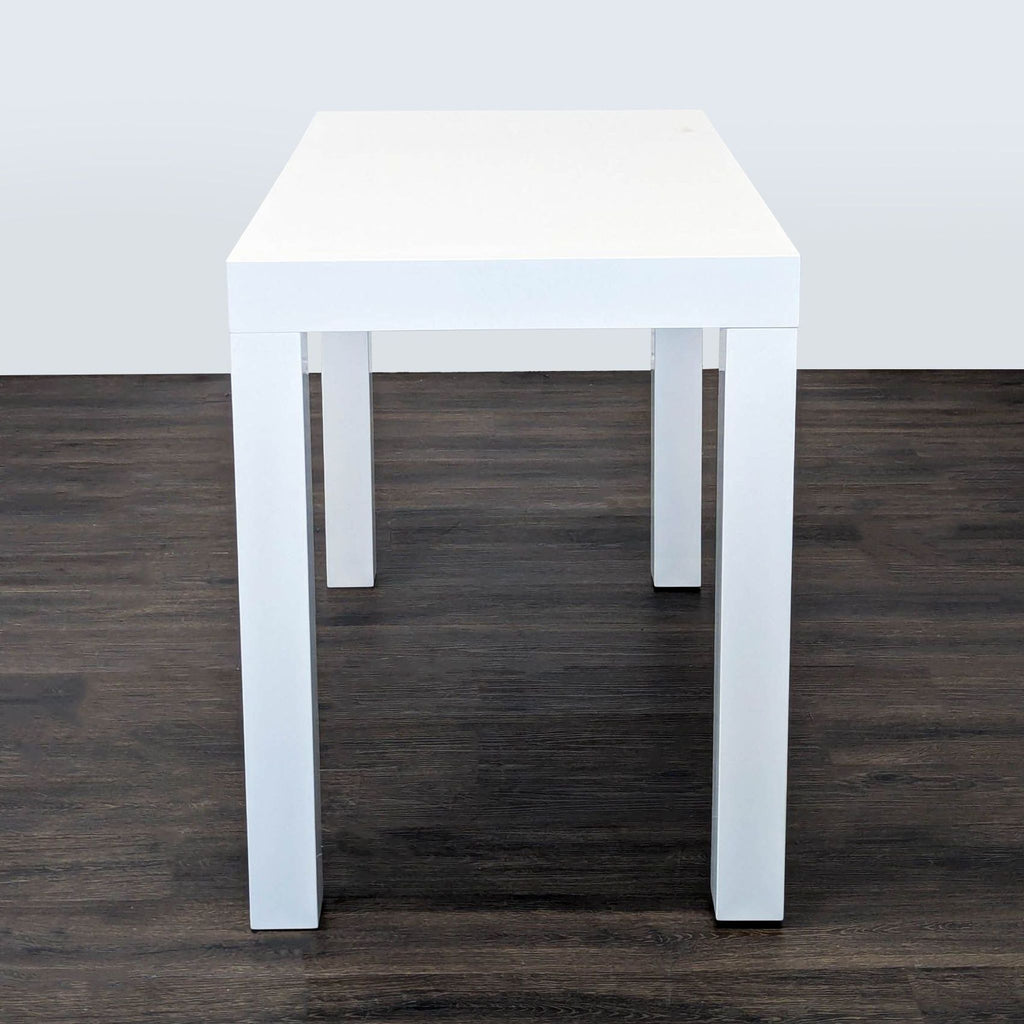 West Elm White Minimalist Desk with Two Drawers