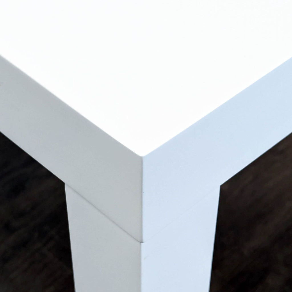 West Elm White Minimalist Desk with Two Drawers