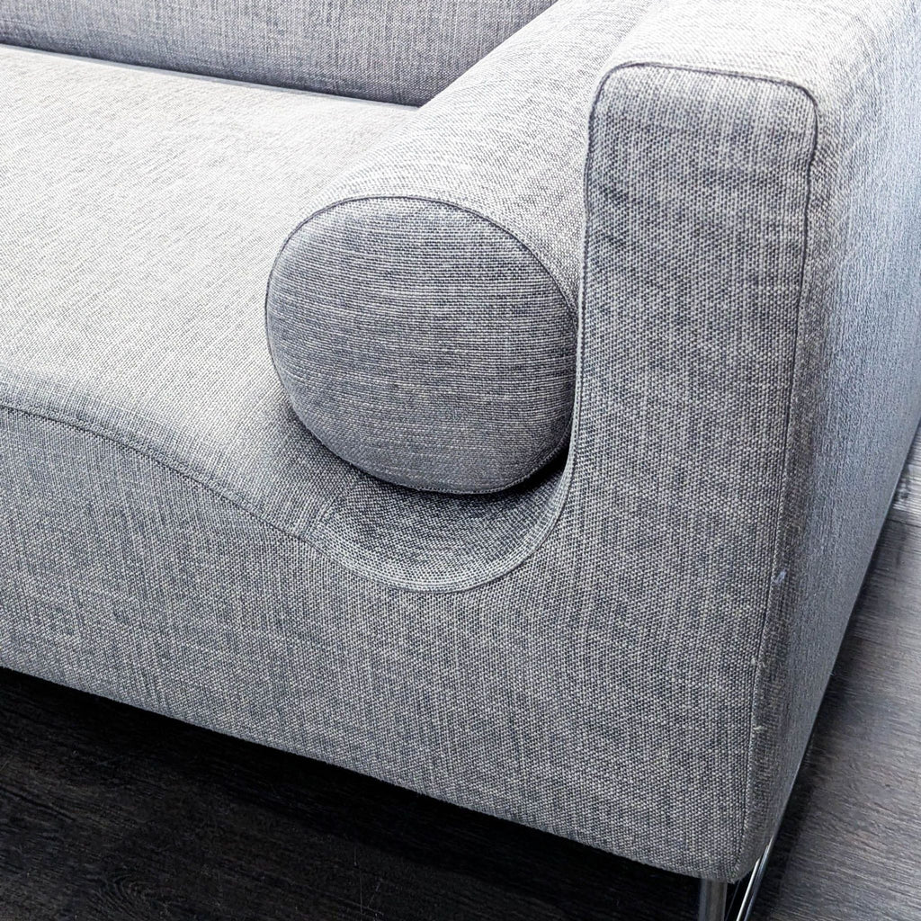 Benson Canyan Modern Gray Sectional Sofa with Metal Legs