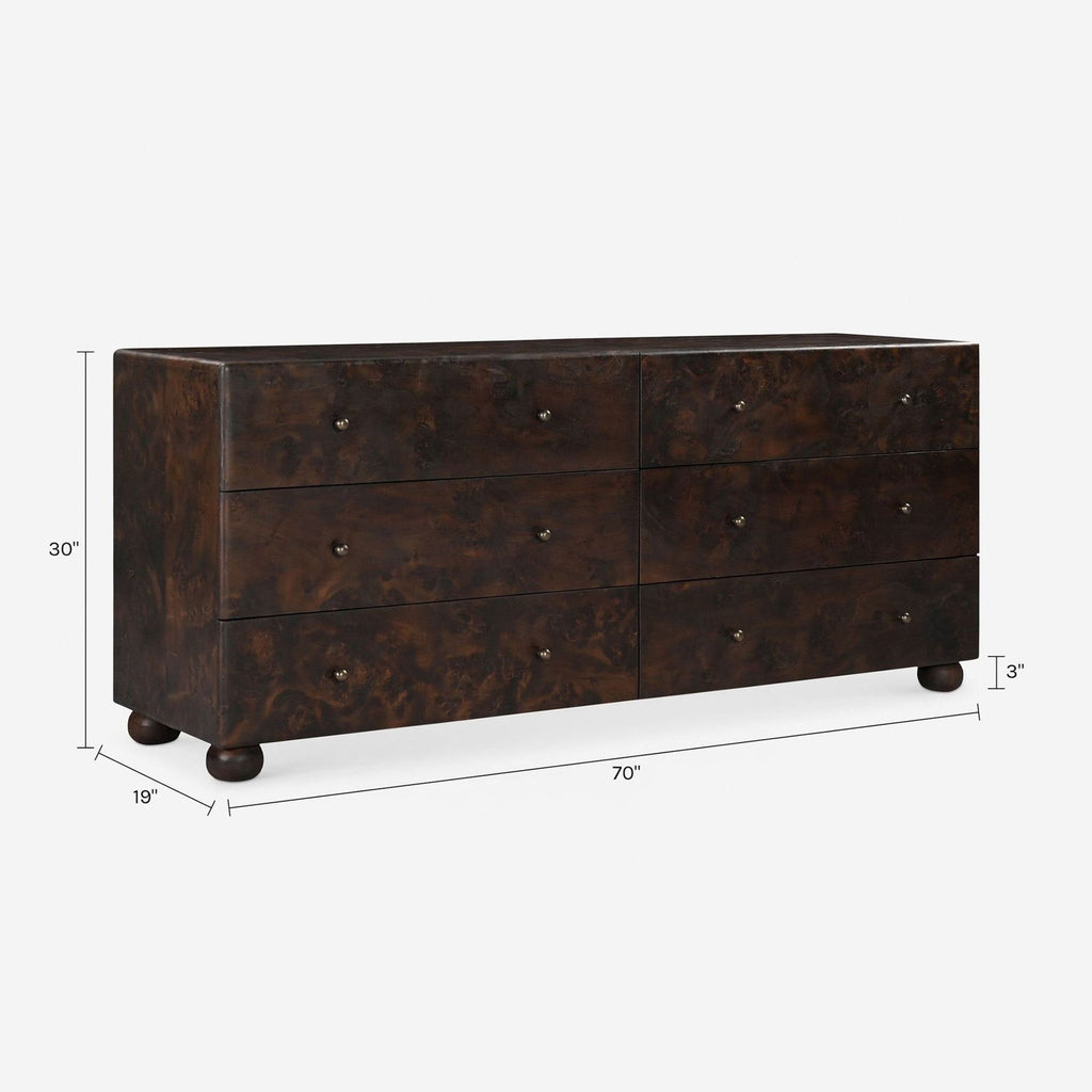 Lulu and Georgia Hobbes Dark Wood 6-Drawer Dresser - Accepted Offer (22.22% discount)