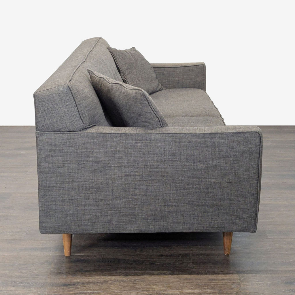 Modern Gray 3-Seat Sofa with Cushions