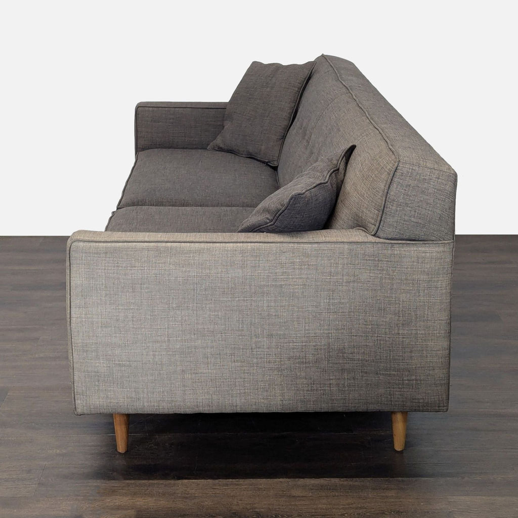 Modern Gray 3-Seat Sofa with Cushions