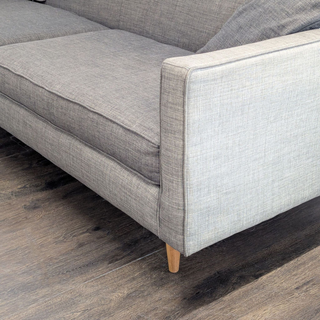 Modern Gray 3-Seat Sofa with Cushions