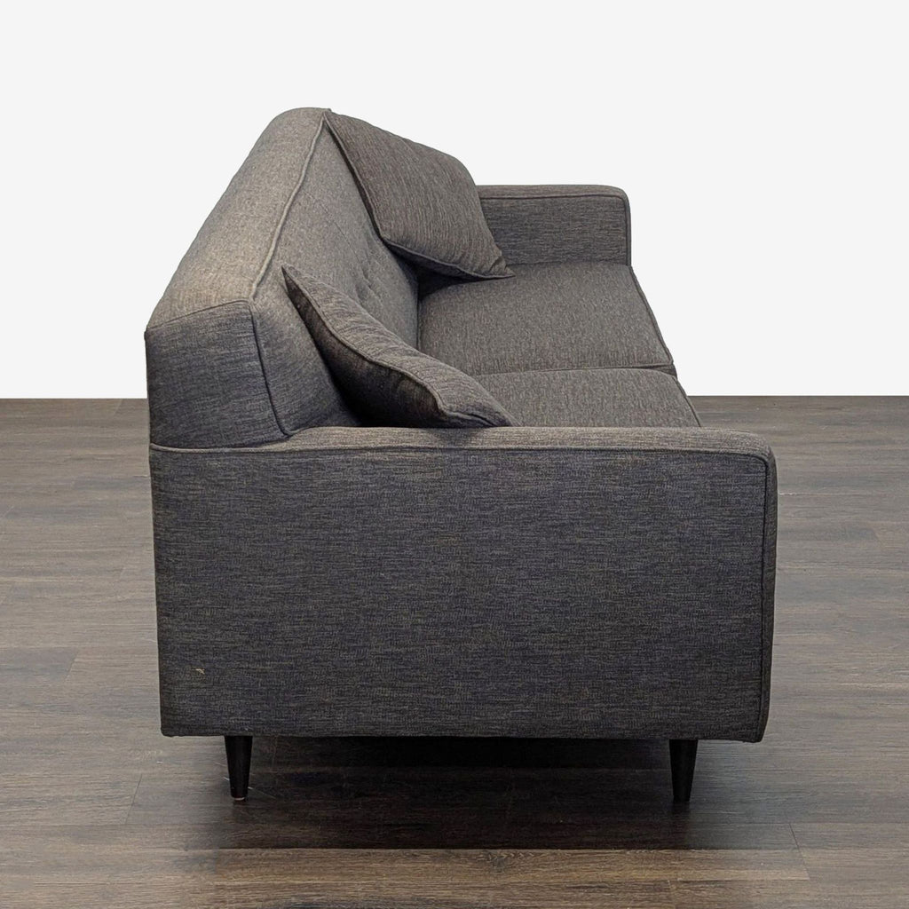 Modern Dark Grey 3-Seat Sofa with Cushions