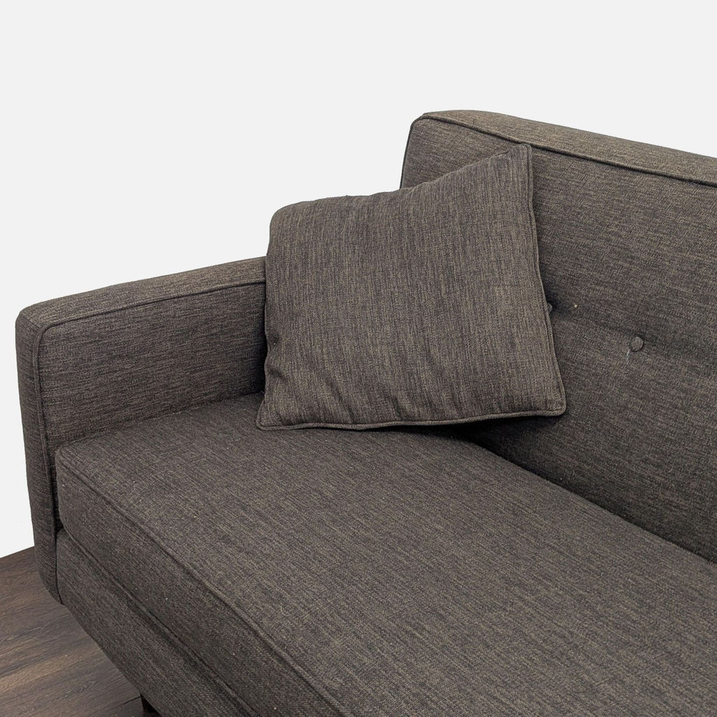 Modern Dark Grey 3-Seat Sofa with Cushions