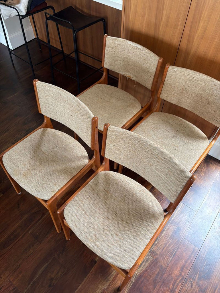Certainly! Since you referred to “these images” but did not provide any images or the full description, I'll give three generic, distinct alt texts for a dining chair, each under 100 characters: