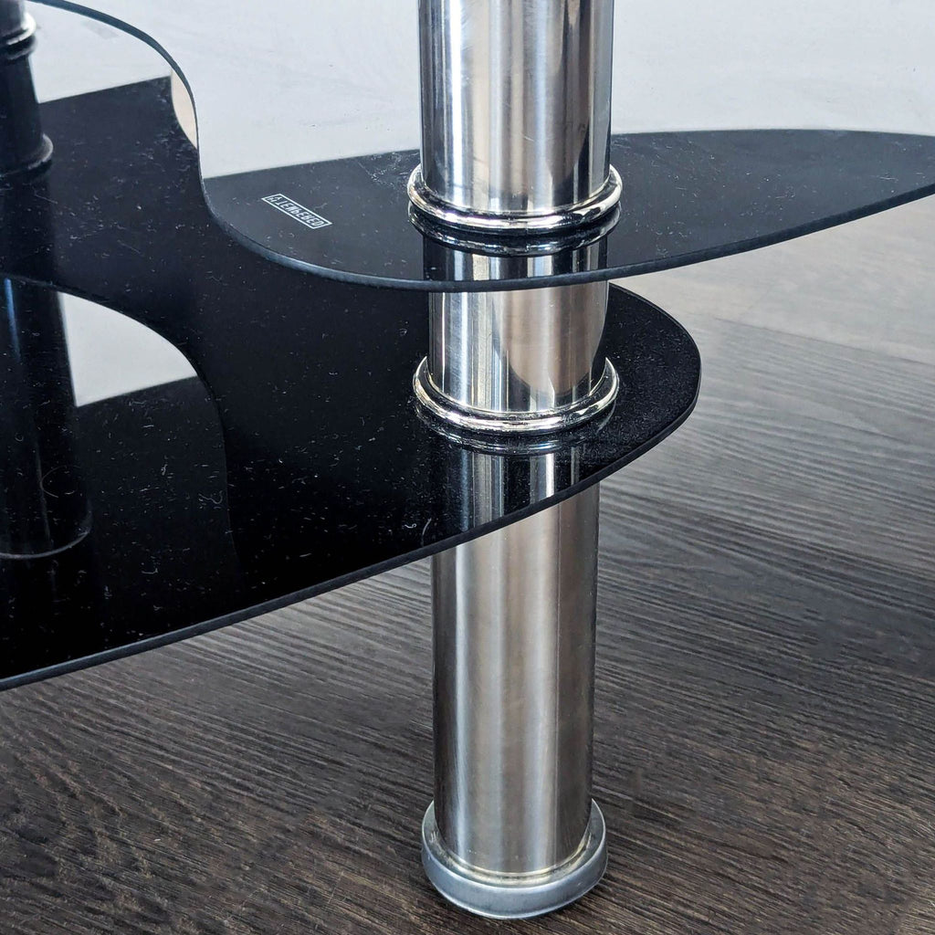 Three Tier Glass and Metal Coffee Table