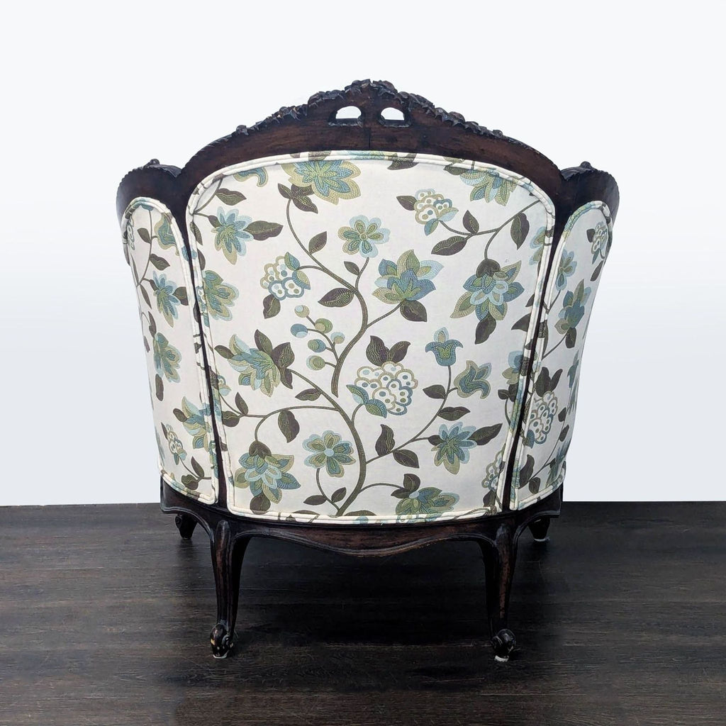 Victorian Rococo Revival Carved Bergère Lounge Chair with Floral Upholstery - Accepted Offer (27.18% discount)